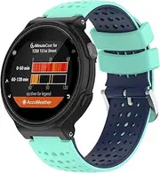 Replacement Watch Strap Fits for Garmin Forerunner 220 230 235 620 630 735XT Silicone Wristband, Two-Color Breathable Hole Quick Release Bands