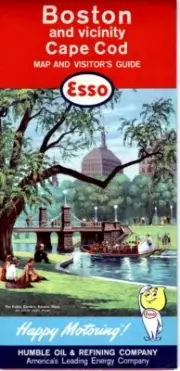 1962 Esso Road Map: Boston Cape Cod NOS