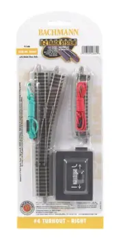 Bachmann 44864 N Nickel Silver #4 E-Z Track Right-Hand Switch Turnout