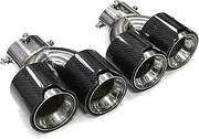 Quad Exhaust Tip Compatible For BMW G42 G22 M240i 2021 2022 Dual Exhaust Tip Carbon Fiber Muffler Tip Exhaust System Nozzle Tip