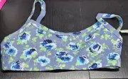 Offline by Aerie Blue Floral Goals Sports Bra Size S.