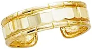 [JewelryWeb] 14k Yellow Gold Faceted Adjustable toe ring-toe ring for Women