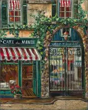 Ceramic Tile Mural Backsplash Cook Provence Cafe Village Art GCS056
