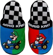 [Super Mario] Boys Slippers Kids Luigi Gaming Open Back Mules Slip On House Shoes