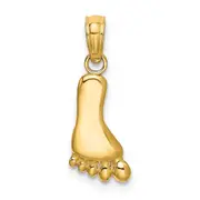 14K Yellow Gold Polished Foot Charm