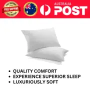Royal Comfort Goose Down Feather Pillows 1000GSM 100% Cotton Cover, Twin Pack AU