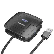 USB3.0 HUB 4 Port with Micro USB Charging Port For Laptop Notebook Computer BLACK COLOR