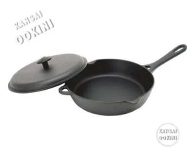 Iwachu Iwachu 24112 Frying Pan with Lid Black Baking Inner Diameter 9.