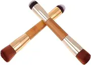 ELAYARD 2pcs Dual Ended Makeup Brush Professional Handle Multipurpose Brushes for Foundation Blush Soft for Daily and for Makeup