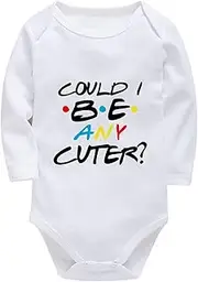 [WOOYONGING] Could I Be Any Cuter Clothes for Newborn Baby Boys Long Sleeve Boys Newborn Outfit White 0-3 Months Baby Clothes