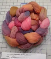 Organic Polwarth Wool Handpainted Combed Top Roving Spinning Felting Attic