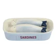 Coast to Coast Sardine 3 Piece Ceramic Salt & Pepper Set 14x10x4cm