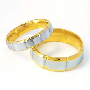 格子雙色戒指 寬版圓弧鋼戒 不生鏽316L鋼 韓系飾品 防小人尾戒 艾豆 H4376