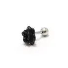 Ear Cartilage Tragus Black Rose Piercing Barbell 16G Helix, Rook, Daith Jewelry