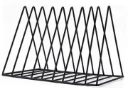 9 Slot Black Magazine Holder,Desktop File Sorter Organizer Triangle Bookshelf