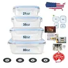 Durable 4 Pack Glass Storage Containers - Ideal for Meal Prep and Leftovers
