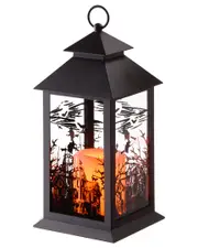 National Tree Company 12in Halloween Haunted House Lantern with Candle