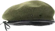 [Healeved] Classic French Beret Hat for Men and Women Vintage Wool Beanie Comfortable and Warm Headwear for Fall and Fashion Timeless Style Olive Green