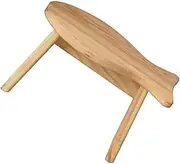 MERRYHAPY Portable Wooden Stool Boys and Girls Step Bench Home Furniture Fish Shaped Stool Non-Slip Shower Seat for Bathroom Kitchen