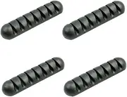 4Pcs Desktop Cable Organizer Charging Cord Management Accessories Slot Design for Neat and Tidy Workspaces for Computer Cables and Home Office Use Black