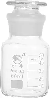 Glass Laboratory Reagent Bottle Wide Mouth Leakproof Chemical Storage Bottle for Lab Use High Borosilicate Glass
