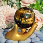 Source Of Courage: 1.8"Natural Tiger's Eye Gem Ball Reiki Healing Crystal Sphere