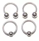 4pcs 14g Horseshoe & captive Pre-Adjusted Ear Nipple Industrial PA Labia Hip Hop