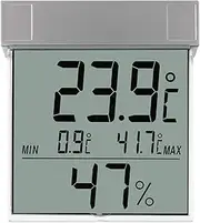 TFA Dostmann Vision 30.5020 Digital Window Thermo-Hygrometer Large Display with Outdoor Temperature and Humidity