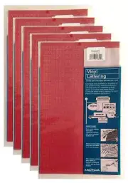 Chartpak 1/4-inch Red Stick-on Vinyl Numbers (01102), 5 PACKS