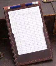 12x16cm writing paper pad Notepad holder pen bag Note cover Leather coffee X133