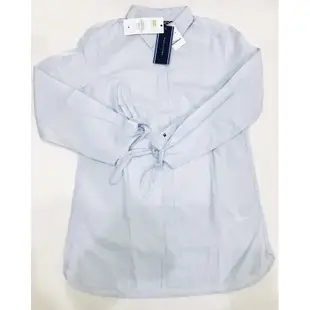 原3980❗️全新專櫃正品 Tommy Hilfiger 女S M 淺藍色淺粉紅色綁帶七分袖襯衫Ralph Lauren