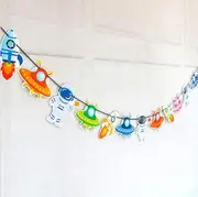 2m Astronaut Outer Space UFO Paper Banner