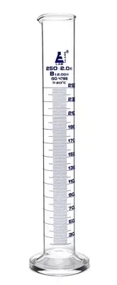 Graduated Cylinder, 250ml - Class B Tolerance ±2.00ml - Round Base - Blue Gra...