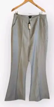 BooHoo Houndstooth Wide Leg Pants Women's 12 Gray NWT