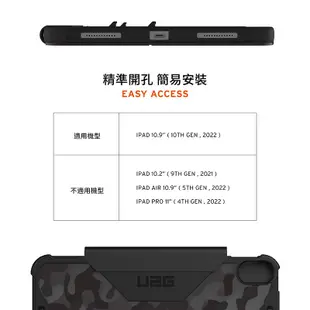 【UAG】iPad 10.9吋耐衝擊全透保護殼-迷彩黑 (美國軍規 防摔殼 平板殼保護殼)