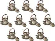 Set of 10 Musashi Kine-Shaped Earthenware Tobins (270cc) | Setomonohonpo, Dobin Musashi, Banko Ware
