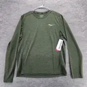 Saucony Shirt Mens Small Stopwatch Long Sleeve Green