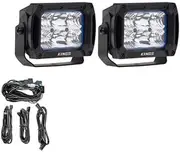 2x Kings 4.4" Work light + Rear Lighting Wiring Harness Kit