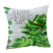 Green Clover St Patricks Day Lil Dragon Cushion Cover