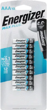 Energizer Max Plus AAA Batteries 10 Pack