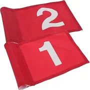 2pcs Golf Flags Flag Holder Golf Ball Flag Poles Mini Golf Mats Red Golf Pin Flag Sided Grommets Practice Marker Course Supplies Training Supplies Number Flag Polyester Generic