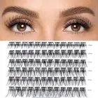 LANKIZ Lash Clusters, D Curl DIY Lash Extensions, 72Pcs Individual Lashes, 10/12