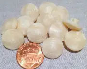 12 Beige Slightly Pointy Shank Buttons 14.8mm 9/16" # 7820