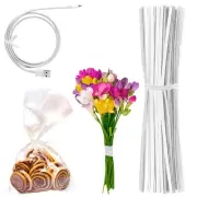 24000 Twist Ties 4 Inch Paper White For Party Cello Candy Bags Cake Pops