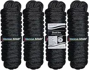 Amarine Made 4-Pack 5/8 Inch 25 FT Double Braid Nylon Dockline,Mooring Rope Double Braided Dock Line