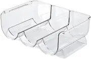 Plastic Wine Bottle Organizer for Refrigerator,Transparent Wine Bottle Holder,Stackable Free Standing Wine Rack,Wine Storage Rack for Kitchen Counter,Pantry,Fridge Organization (3 Bottles)