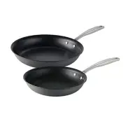 Hard Anodized Non Stick 2-Pack Frying Pans, 10 and 12-Inch Skillet Set with