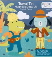 Stephen Joseph Magnetic Travel Tin Dress Up Dinosaur & Dog