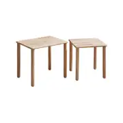 Natural Signature Small Raw Natural 2 Piece Teammate Nesting Table Set