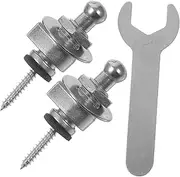 SWOOMEY 2Pcs Metal Guitar Strap Lock Buttons for Acoustic Classical Guitar Secure End Pins with Slip Design Includes Strap Attachments and Wrench